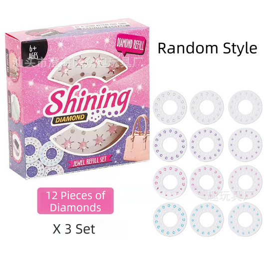 Bling Bling Gem Stamper and Hair Decorating Toy Set(1 Stamper + 36 Gem Sheets) - DIY Hair, Fashion, and V888-ELOSUNG42345