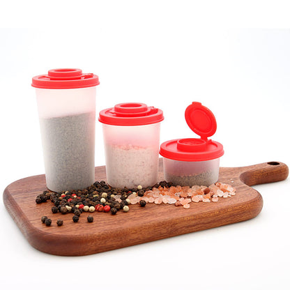 Mini Compact Spice Shaker Set(1 Small + 1 Medium + 1 Large) - Transparent Salt and Pepper Dispensers for V888-ELOSUNG42346