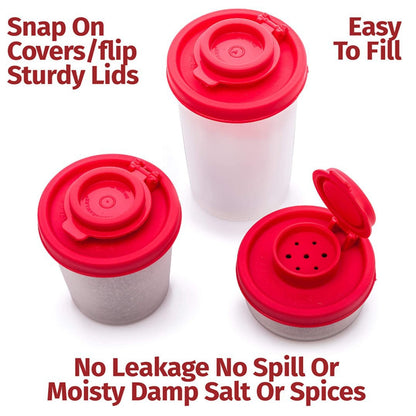 Mini Compact Spice Shaker Set(1 Small + 1 Medium + 1 Large) - Transparent Salt and Pepper Dispensers for V888-ELOSUNG42346