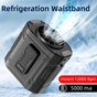 Black Portable Waist Fan - Construction Site Cooling Solution with 360 degrees Turbo Ice Engine, 100 Speed V888-ELOSUNG42352