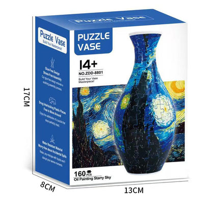 160 PCS Pop Art 3D Puzzle Vase - DIY Interlocking Flower Vase Kit, Home Decorative and Toy Gift for Mom V888-ELOSUNG42359