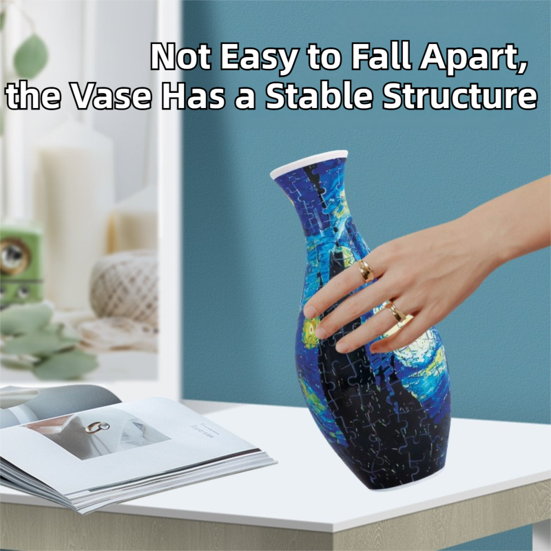 160 PCS Pop Art 3D Puzzle Vase - DIY Interlocking Flower Vase Kit, Home Decorative and Toy Gift for Mom V888-ELOSUNG42359
