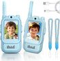 2-Pack Mini Wireless Video Intercom Set for Children(Blue) - Educational and Interactive Dual-Frequency V888-ELOSUNG42362
