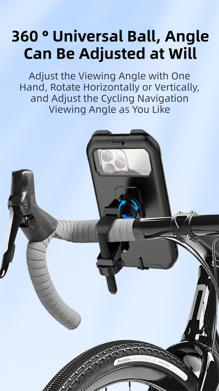 Black Bicycle Waterproof Phone Holder - Handlebar Mount with Sensitive Touch Screen, Anti-Drop & 360 degrees V888-ELOSUNG42375