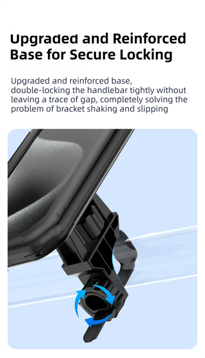 Black Bicycle Waterproof Phone Holder - Handlebar Mount with Sensitive Touch Screen, Anti-Drop & 360 degrees V888-ELOSUNG42375