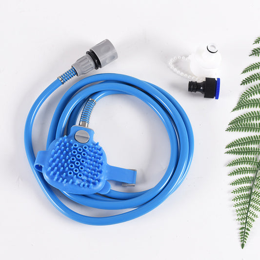 2-in-1 Pet Bathing Tool With Faucet Adapter & 2.2m Long Reach - Convenient Grooming System, Silicone Massage V888-ELOSUNG42387
