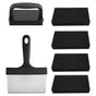 Stainless Steel BBQ Griddle and Grill Cleaning Tool Set - Scraper, 4 Cleaning Pad with TPR Handle Kit for V888-ELOSUNG42388