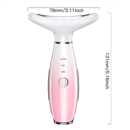 Black Color Light Therapy Beauty Tool and Neck Massager - Essence Infusion Device for Lifting, Firming, V888-ELOSUNG42391