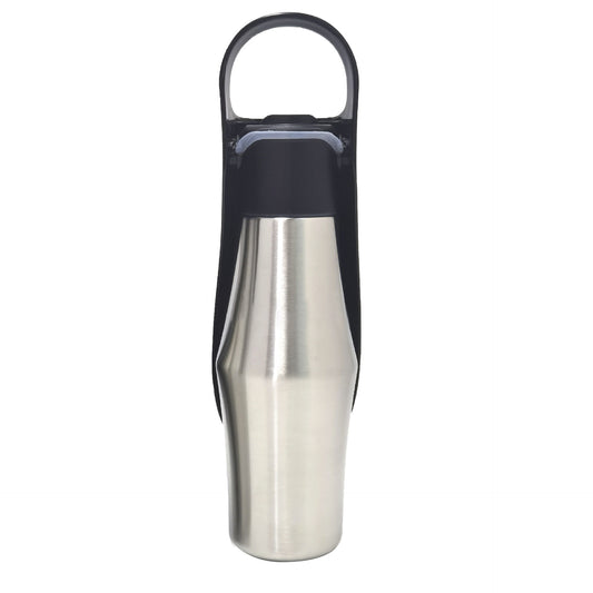 Black 27oz Food-Grade 304 Stainless Steel Pet Water Bottle - Portable Dog and Cat Travel Cup, Outdoor Feeder V888-ELOSUNG42396