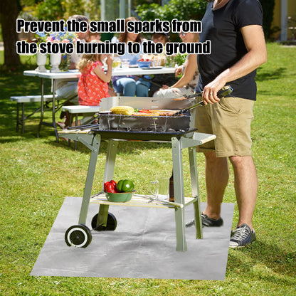 150x100 CM Outdoor Fire Pit Mat and Grill Pad - Up to 500 degrees C Resistant Square Deck Protector for V888-ELOSUNG42401