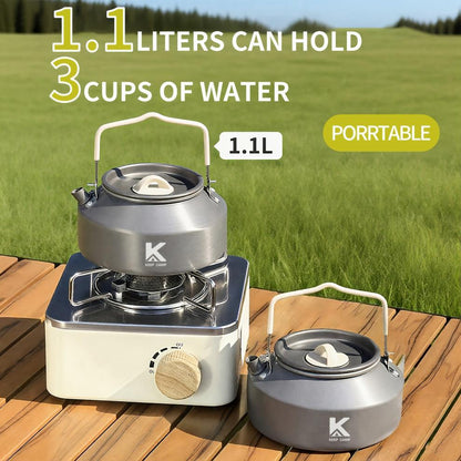 Portable & Foldable Outdoor Cookware Set - Lightweight Camping Pot, Pan, Kettle & Tableware for Hiking, V888-ELOSUNG42438