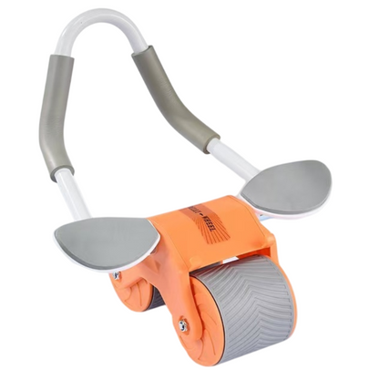 Orange Multifunctional Abdominal Roller with Automatic Rebound - Core Strength Trainer with Extra-Wide Double V888-ELOSUNG42465