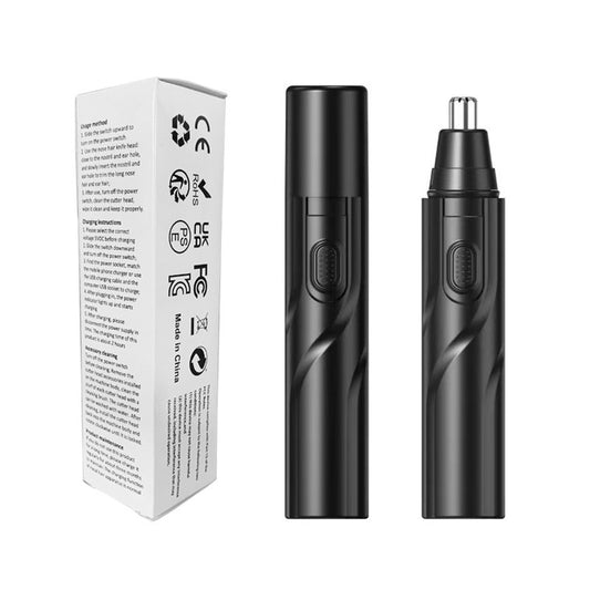 CX-D2 Black Electric Nose Hair Trimmer(12x2.5CM) - High-Speed 360 degrees Rotating Blade, Painless Ear and V888-ELOSUNG42486