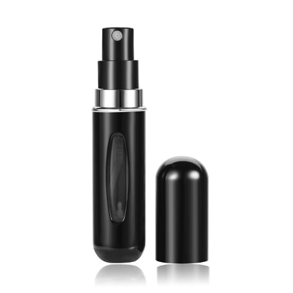 4PCS Black Portable Perfume Atomizer Bottle(5ML) - Refillable Travel Scent Pump Case, Leak-Proof Aluminum V888-ELOSUNG42490