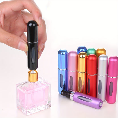 4PCS Gold Portable Perfume Atomizer Bottle(5ML) - Refillable Travel Scent Pump Case, Leak-Proof Aluminum V888-ELOSUNG42491