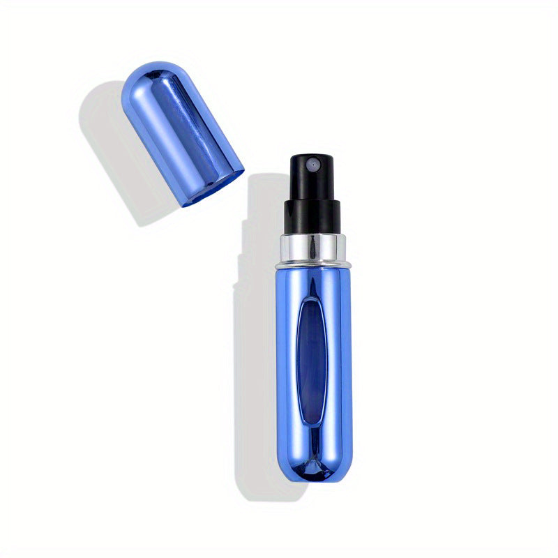 4PCS Blue Portable Perfume Atomizer Bottle(5ML) - Refillable Travel Scent Pump Case, Leak-Proof Aluminum V888-ELOSUNG42494