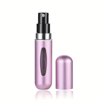 4PCS Pink Portable Perfume Atomizer Bottle(5ML) - Refillable Travel Scent Pump Case, Leak-Proof Aluminum V888-ELOSUNG42495
