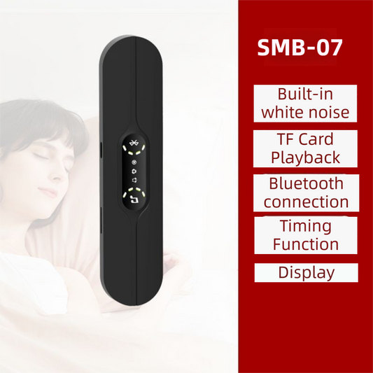 Black SMB-07 Bone Conduction Under-Pillow Speaker - Bluetooth 5.4 Ultra-Thin Sleep Aid Sound Bar with Dual V888-ELOSUNG42498
