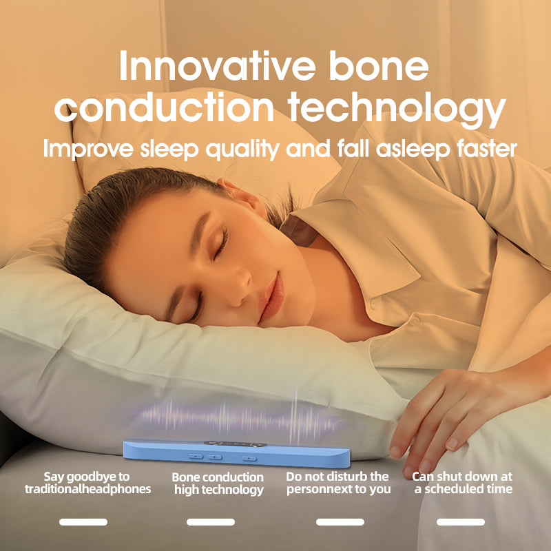 Black SMB-07 Bone Conduction Under-Pillow Speaker - Bluetooth 5.4 Ultra-Thin Sleep Aid Sound Bar with Dual V888-ELOSUNG42498