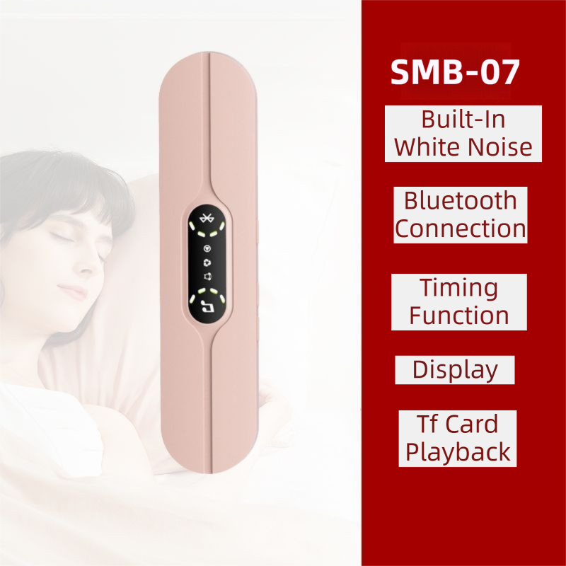 Pink SMB-07 Bone Conduction Under-Pillow Speaker - Bluetooth 5.4 Ultra-Thin Sleep Aid Sound Bar with Dual V888-ELOSUNG42499