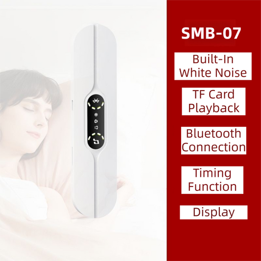 White SMB-07 Bone Conduction Under-Pillow Speaker - Bluetooth 5.4 Ultra-Thin Sleep Aid Sound Bar with Dual V888-ELOSUNG42501