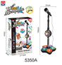 Kids Black Karaoke Microphone & Adjustable Stand Toy - Portable Singing Machine Educational Musical Toy, V888-ELOSUNG42503