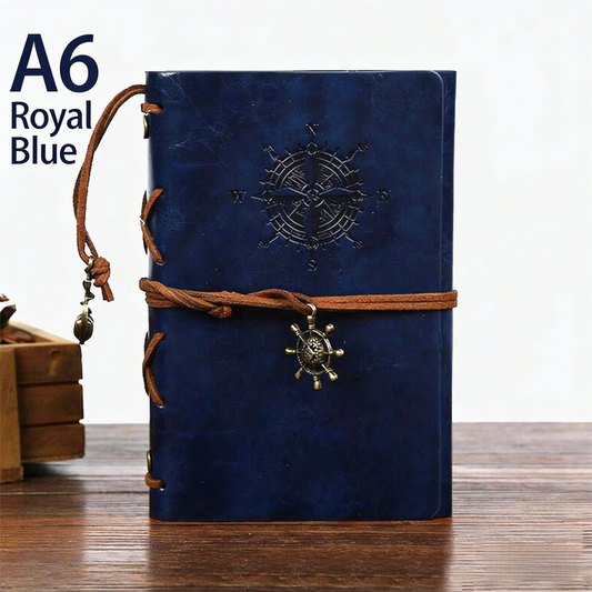 2-Pack A6 Nautical Vintage PU Leather Student Notebook - Pirate Style Strapped Diary with 150 Pages of V888-ELOSUNG42521