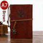 2-Pack A7 Nautical Vintage PU Leather Student Notebook - Pirate Style Strapped Diary with 150 Pages of V888-ELOSUNG42522
