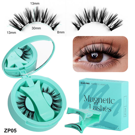 3-Set of 3D Magnetic Eyelash & Applicator (ZP05 4-Piece/Set) - Reusable, Glue-Free, Professional Makeup Tool, V888-ELOSUNG42530