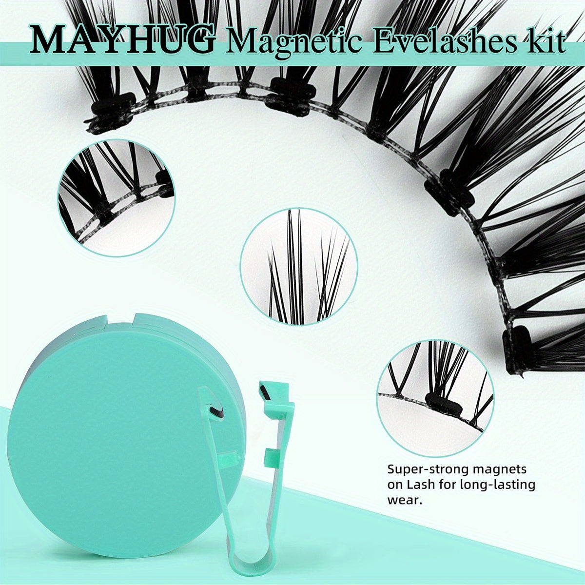 3-Set of 3D Magnetic Eyelash & Applicator (ZP06 4-Piece/Set) - Reusable, Glue-Free, Professional Makeup Tool, V888-ELOSUNG42531