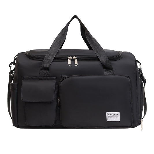 Black Lightweight & Waterproof Sports Gym Bag with Separate Shoe Compartment, Adjustable Strap and Multiple V888-ELOSUNG42539