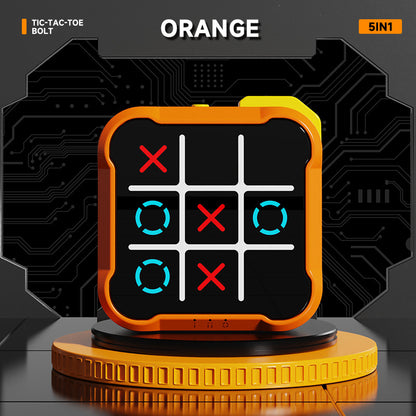 Orange All-in-One Tic-Tac-Toe Desktop Game - Portable Family Interactive Board Toy, Brain Training Puzzle & V888-ELOSUNG42556