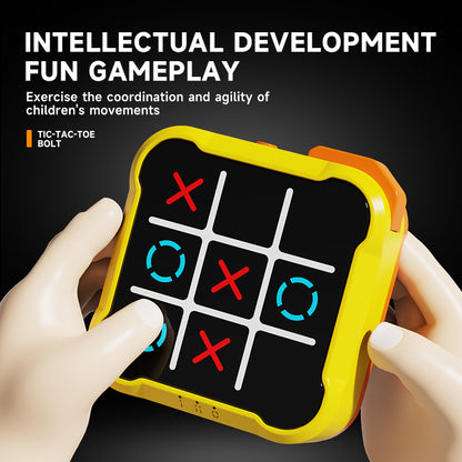Orange All-in-One Tic-Tac-Toe Desktop Game - Portable Family Interactive Board Toy, Brain Training Puzzle & V888-ELOSUNG42556