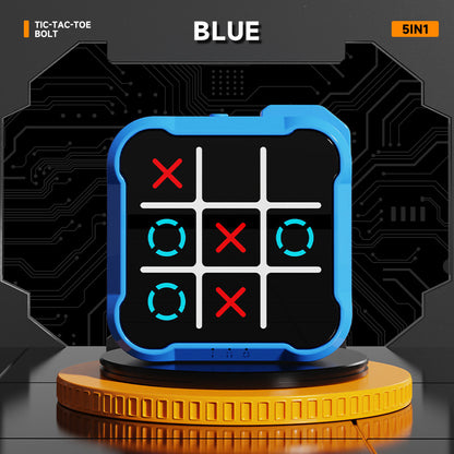 Blue All-in-One Tic-Tac-Toe Desktop Game - Portable Family Interactive Board Toy, Brain Training Puzzle & V888-ELOSUNG42559