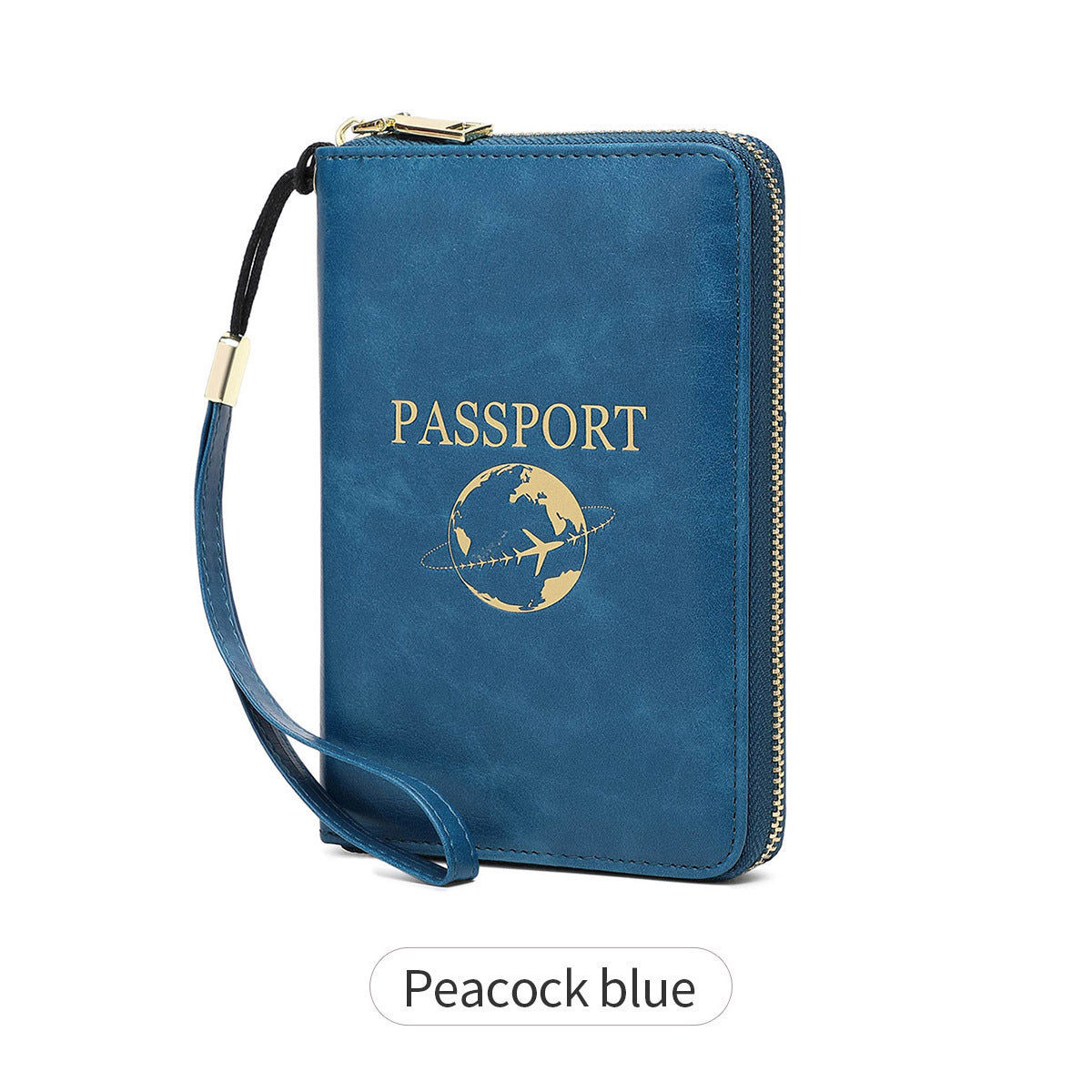 Peacock Blue RFID Blocking Travel Passport Holder - Multi-functional Waterproof PU Leather Security Travel V888-ELOSUNG42571
