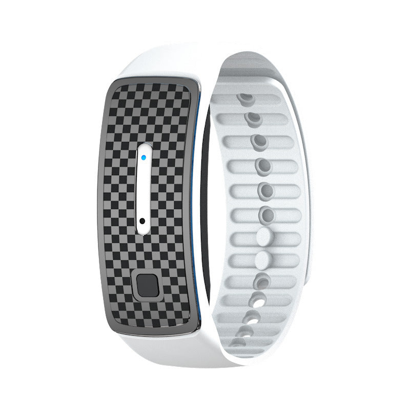 2-Pack White Portable Ultrasonic Mosquito Repellent Bracelet - Watch Style Insect Repeller, Pure Physical V888-ELOSUNG42584