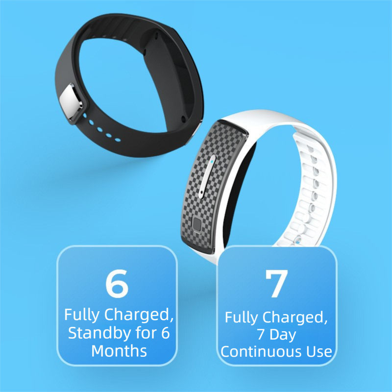 2-Pack White Portable Ultrasonic Mosquito Repellent Bracelet - Watch Style Insect Repeller, Pure Physical V888-ELOSUNG42584
