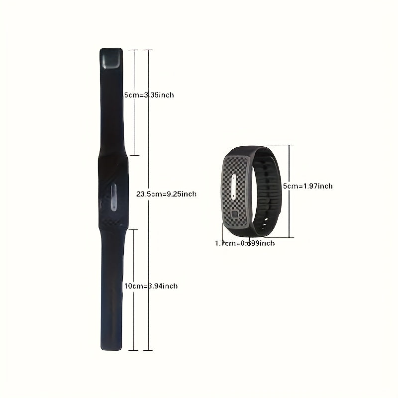 2-Pack White Portable Ultrasonic Mosquito Repellent Bracelet - Watch Style Insect Repeller, Pure Physical V888-ELOSUNG42584