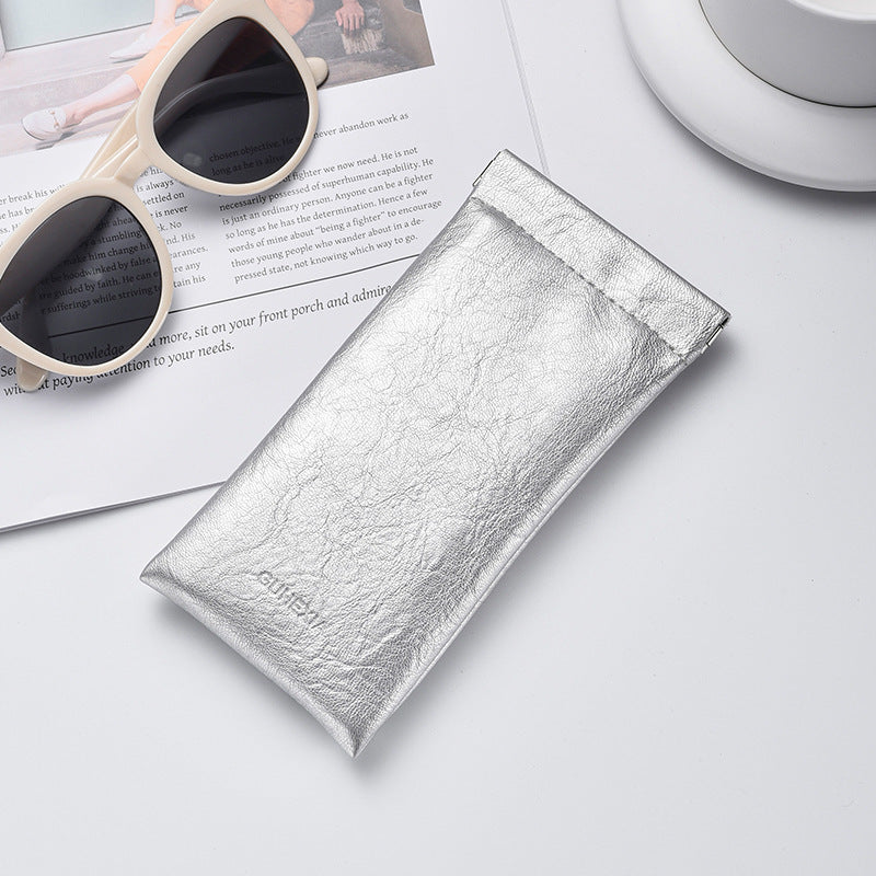 3-Pack Sliver Retro Texture Eyeglass Cases - PU Leather Anti-Pressure Glasses Pouch V888-ELOSUNG42595