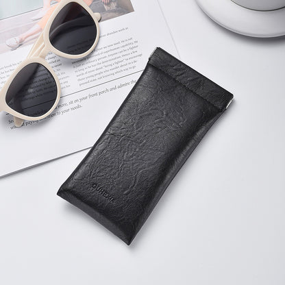 3-Pack Black Retro Texture Eyeglass Cases - PU Leather Anti-Pressure Glasses Pouch V888-ELOSUNG42596