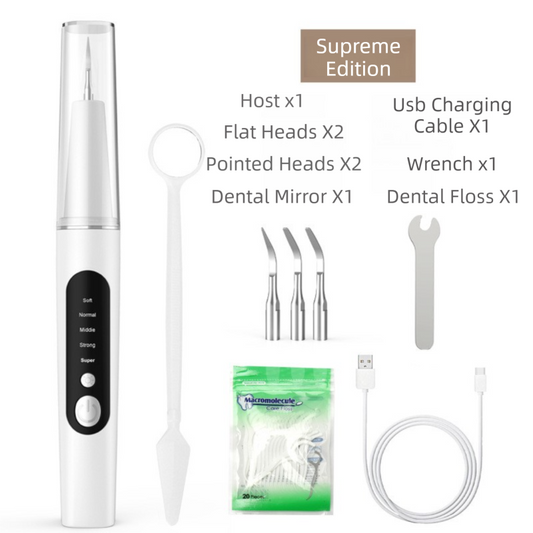 Professional Waterproof Ultrasonic Pet Tooth Cleaner - Dog Cat Painless Calculus and Stain Remover Kit with 4 V888-ELOSUNG42597