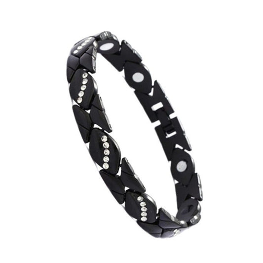 Leaf Magnetic Therapy Bracelet with Rhinestones - Geometric Stylish Wristband & Wellness Jewelry, Free V888-ELOSUNG42603