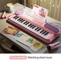 Portable Kids' Electronic Piano with Sheet Music and Microphone - Professional 37-Key Tactile Feedback, V888-ELOSUNG42604
