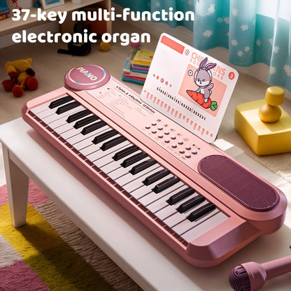 Portable Kids' Electronic Piano with Sheet Music and Microphone - Professional 37-Key Tactile Feedback, V888-ELOSUNG42604