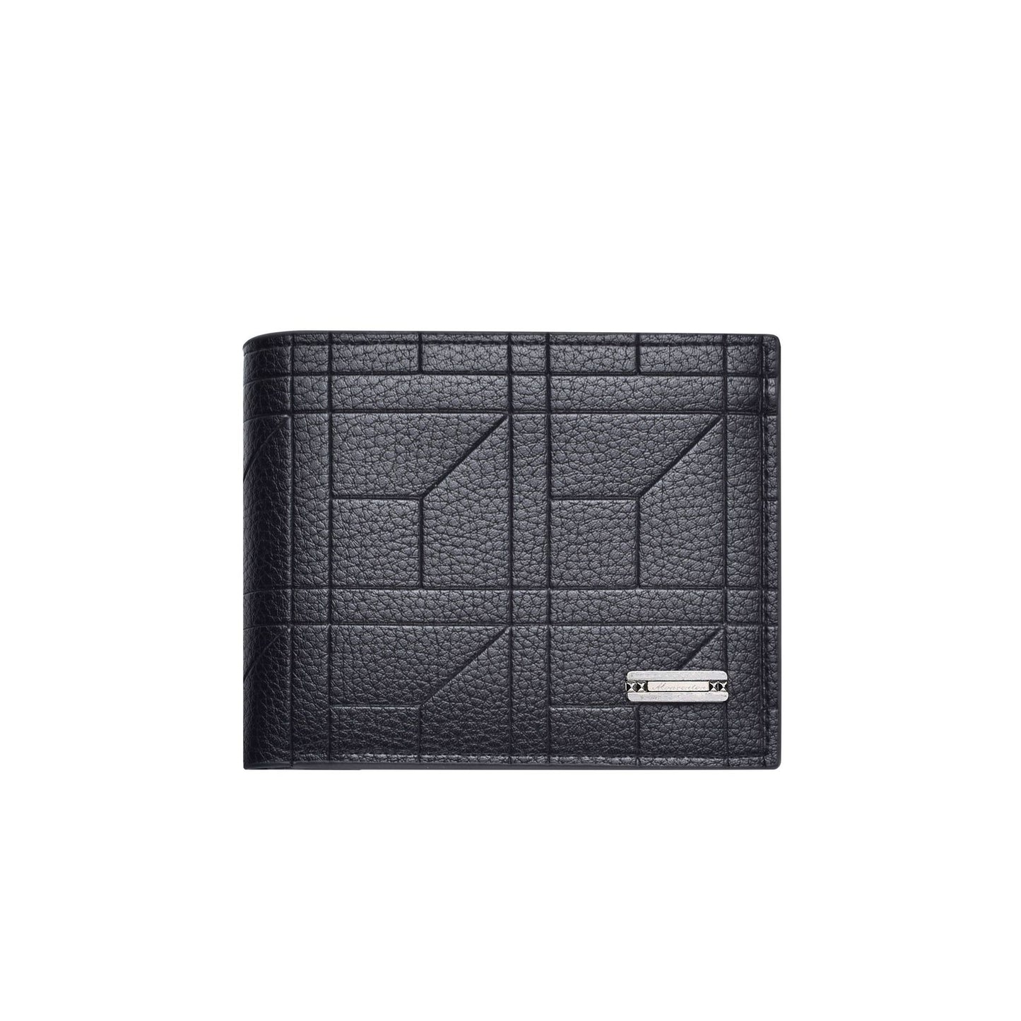 Black Men's Ultra-Thin PU Leather Wallet - Compact & Stylish Bi-fold Purse with Multiple Card Slots V888-ELOSUNG42607