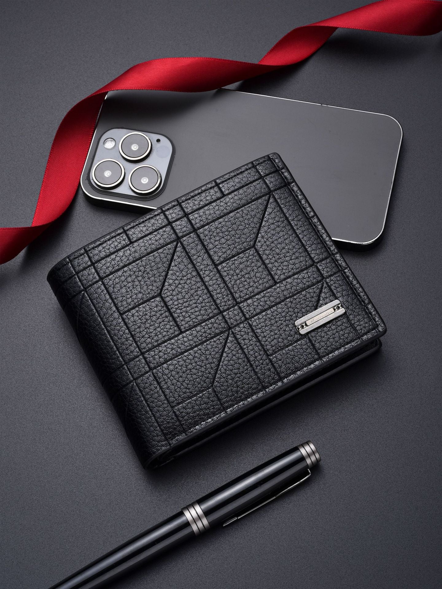 Light Brown Men's Ultra-Thin PU Leather Wallet - Compact & Stylish Bi-fold Purse with Multiple Card Slots V888-ELOSUNG42608