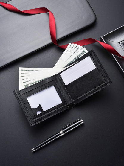Dark Brown Men's Ultra-Thin PU Leather Wallet - Compact & Stylish Bi-fold Purse with Multiple Card Slots V888-ELOSUNG42609