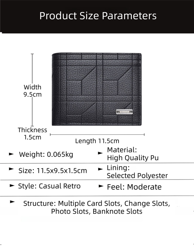 2-Pack Light Brown Men's Ultra-Thin PU Leather Wallet - Compact & Stylish Bi-fold Purse with Multiple Card V888-ELOSUNG42611