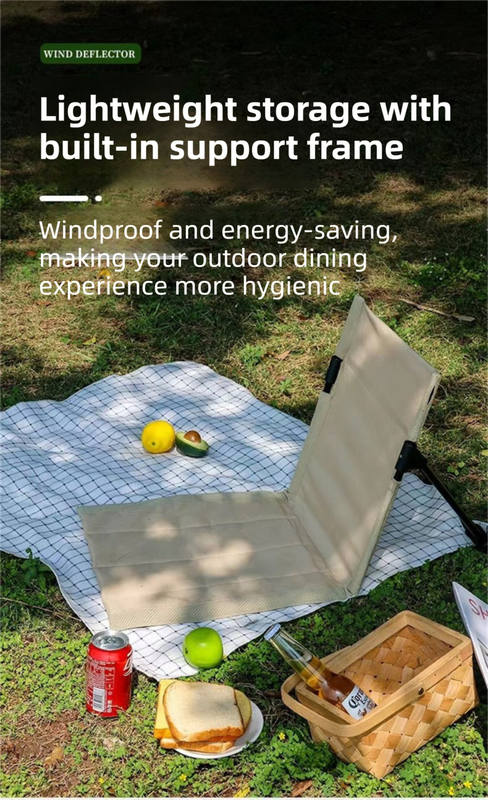 Beige Portable Folding Camping Chair with Backrest & Storage-Bag - Ultra-Light Aluminum Alloy Lawn Chair, V888-ELOSUNG42621