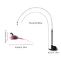 Interactive Self-Play Cat Wand with Suction Base - Automatic Bouncing Teaser Including Bell & 3 Bird V888-ELOSUNG42624